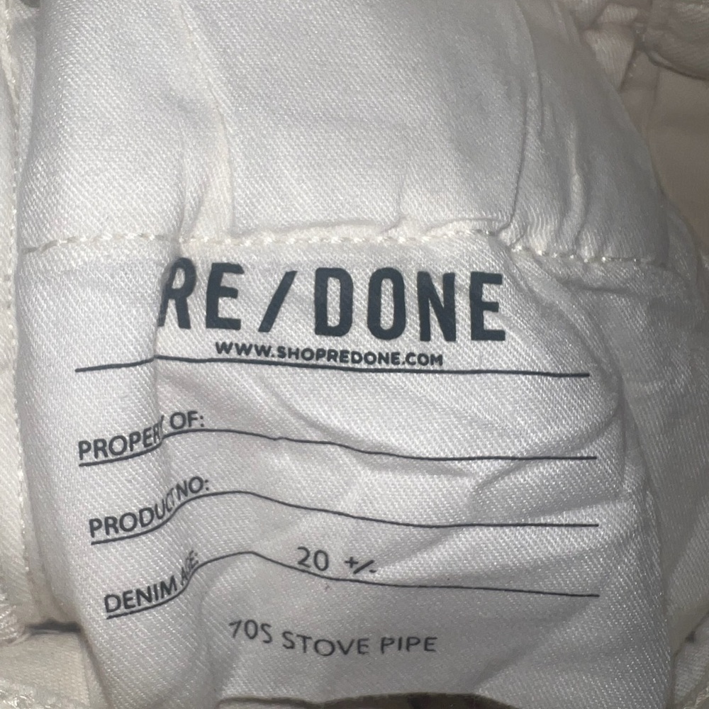 Re/Done White Denim Interior Label Detail - Picture 9 of 9